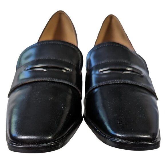 Linea Paolo Miramar Black Leather Penny Loafers - New without Box - Picture 4 of 6